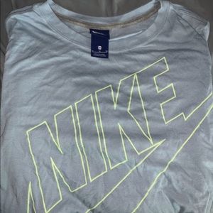 Nike Long Sleeve / Light Blue w/ Green Lettering